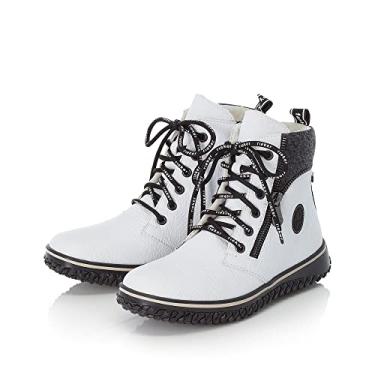 Imagem de Rieker Bota feminina Z4424-80 Cordula Elegante Tornozelo, Branco, 9.5