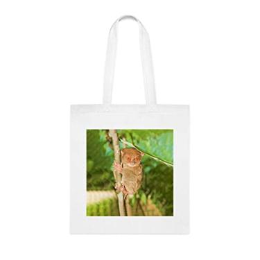 Imagem de Sacola Macaco Tarsier, presente de sacola de macaco Tarsier, bolsa de ombro Macaco Tarsier, bolsas reutilizáveis Macaco Tarsier, ideia de presente de cesta de Natal de aniversário,