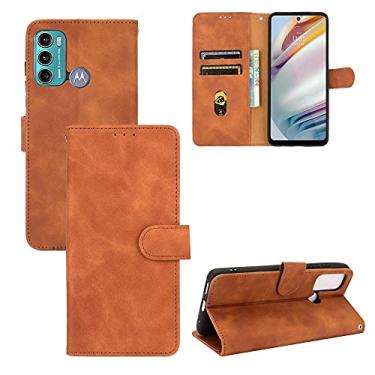 Imagem de For Motorola Moto G60 / G40 Fusion Solid Color Skin Feel Magnetic Buckle Horizontal Flip Texture PU Leather Case with Holder & Card Slots & Wallet