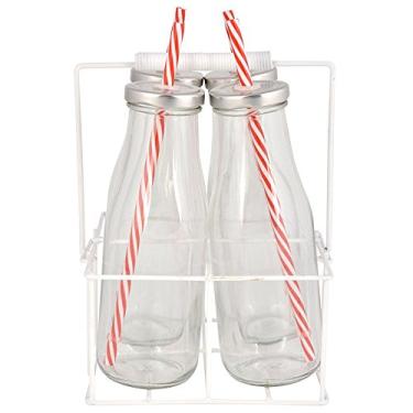 Imagem de Esschert Design Garrafas de bebida C2048 na bolsa (conjunto de 4), grande, vidro