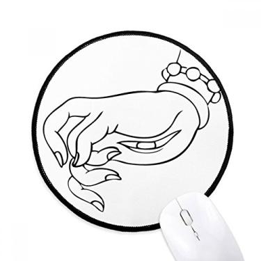 Imagem de DIYthinker Tapete de mouse com padrão de desenho de linha de mão Culture Tapete redondo para computador