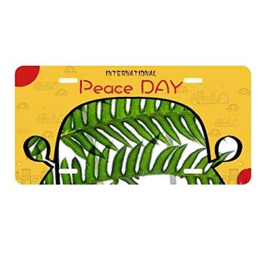 Imagem de DIYthinker Folhas frescas planta imagem natureza placa de licença etiqueta decoração carro dia da paz