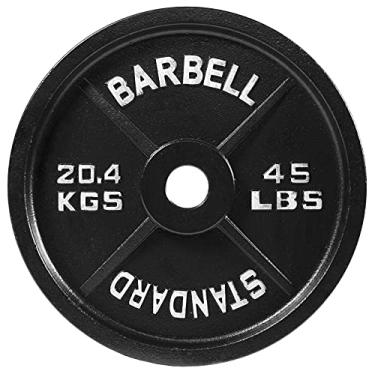 Imagem de Fitvids Placa de ferro fundido para treinamento de força e halterofilismo, centro de 5 cm (olímpica), 20 kg (individual)