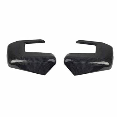 Imagem de TOTMOX Capa protetora para decoração de estilo de carro compatível com Ford F150 F 150 2021-2022, ABS fibra de carbono preta, prata cromada, guarnições da tampa do espelho retrovisor lateral