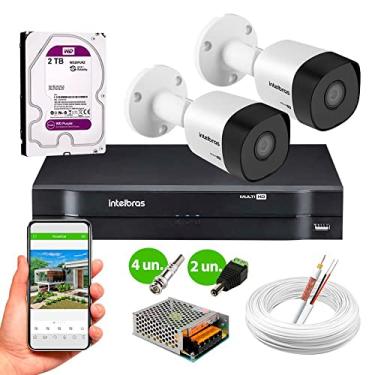 Imagem de Kit 2 Câmeras de Segurança Intelbras HD 720p VHD 3130 B G6 30m Infra METAL + DVR intelbras + HD 2TB