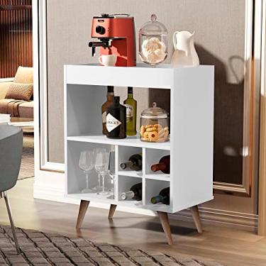 Imagem de Aparador Buffet Adega Barzinho Pés Palito Retrô Encanto - Branco