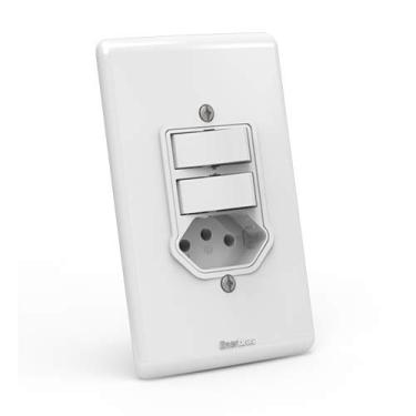 Imagem de CJ INTERRUPTOR DUPLO PARALELO + TOMADA 10A 4x2 - ENERBRAS ARTIS - EART128-EPN