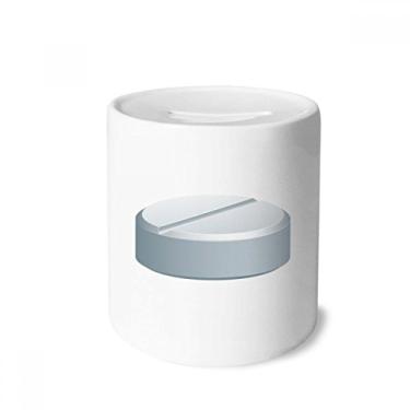 Imagem de DIYthinker Pílula branca para cuidados com a saúde, caixa para dinheiro, caixa de cerâmica para presente de cofrinho