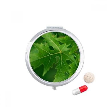 Imagem de Caixa de comprimidos da natureza Fresh Leaf com imagem de plantas e porta-remédios