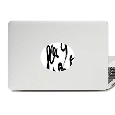Imagem de Adesivo de vinil com textura de sentido gráfico de pincel, adesivo para notebook