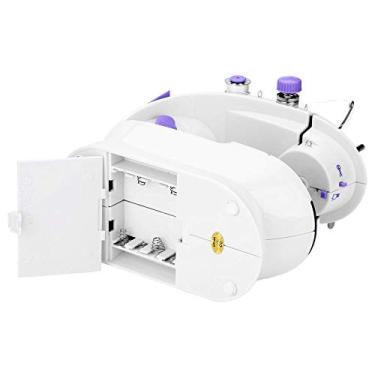 Imagem de Ajcoflt Mini máquinas de costura portáteis Tecidos para roupas multifuncionais para uso doméstico Máquina de costura elétrica