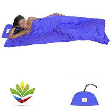 Imagem de Saco de dormir Hammock Bliss – Lençol para viagem e acampamento – Saco de dormir e travesseiro de viagem – Sonhe em felicidade, Roxa