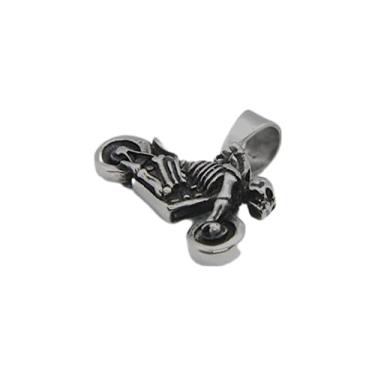 Imagem de Corrente com Pingente Aço Inox Moto Caveira 3D
