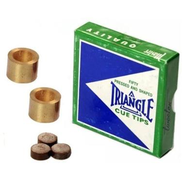 Imagem de 3 Solas Triangle 11mm + 2 Virola Metal Taco Sinuca