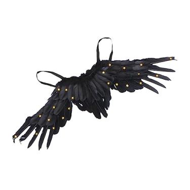 Imagem de FOYTOKI 1 Unidade Asas De Anjo Andorinha Voadora Asas De Asa De Menina Fantasias De Halloween Para Mulheres Fada Branca Adulta Traje Caído Pluma Acessórios Noiva Princesa