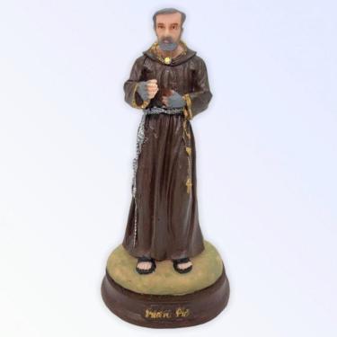 Imagem de Imagem Padre Pio  Escultura Resina Estátua  15 cm