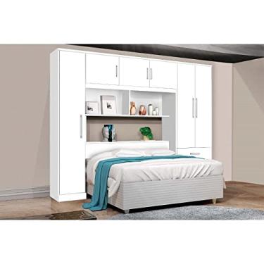 Imagem de Guarda Roupa Casal com Cabeceira 6 Portas 3 Gavetas Top Cancun J&a Móveis Branco
