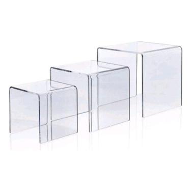Imagem de Plataforma Display Expositor Para Vitrine 3 Pcs Em Acrílico