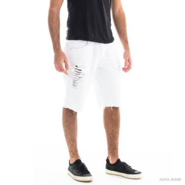 Imagem de Bermuda Masculina Sarja Branca - Flexy Jeans