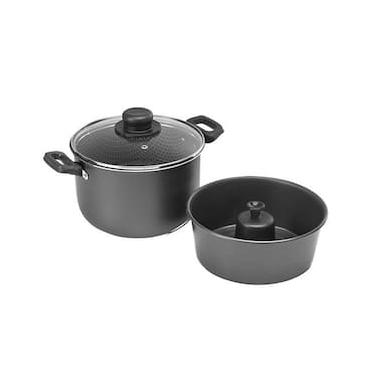 Imagem de Jogo Banho-Maria 2 Peças Multiflon com Revestimento Antiaderente Ultra 7 e Tampa - Preto