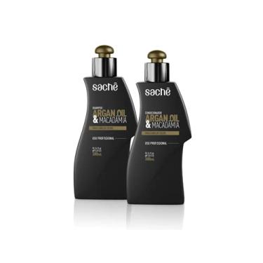 Imagem de Kit Shampoo e Condicionador Argan Oil & Macadâmia Sachê 2x300ml P/Cabelos Secos