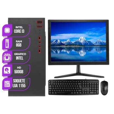 Imagem de PC Completo Mancer, Intel Core I3, 8GB DE RAM, HD 500GB + Monitor 18.5" + Kit Teclado e Mouse