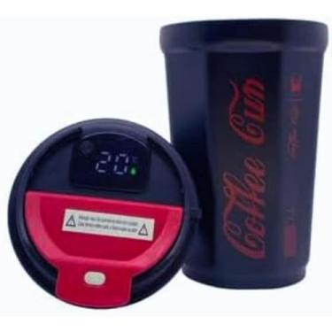 Imagem de Copo Térmico Com Termômetro Led Coffe Cup Aço Inox  350 Ml - Goldenrio