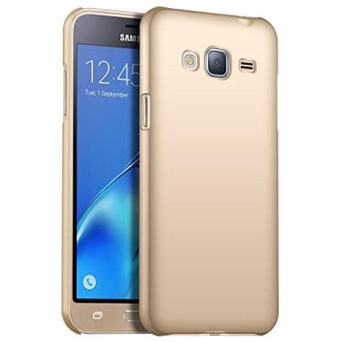 Imagem de GOGODOG Capa para Samsung Galaxy J3 Prime cobertura total ultra fina mate anti-derrame resistente em concha rígida J3 【2016】 (ouro)