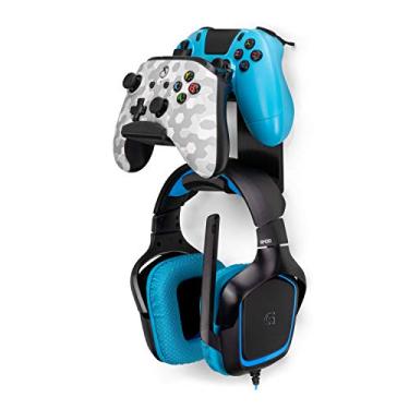 Imagem de Suporte de parede para controle de jogo duplo UberAtlas e suporte de fone de ouvido para Xbox One, Series X, PS5, PS4, PS3, Switch, STEELSERIES Gamepad e muito mais, mantenha-se organizado sem parafusos, da Brainwavz