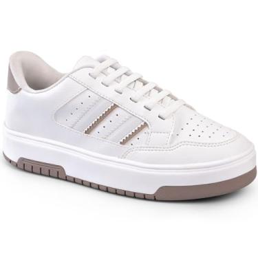 Imagem de Tênis Flatform Casual Confortável Plataforma Clássico Casual bege36