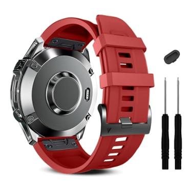 Imagem de ZPJPPLX Pulseira de silicone de ajuste rápido de 22 mm compatível com Garmin Fenix 8 AMOLED 47 mm/7 Pro/7/6 Pro/6/5 Plus/5, pulseiras esportivas de substituição para Fenix E/Forerunner