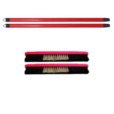 Imagem de Kit 2 Vassouras Grande de Pelo Natural Crina 60cm com Cabo – Base de Madeira Reforçada, Limpeza Suave e Silenciosa para Pisos Finos, Porcelanato e Ambientes Internos – Premium