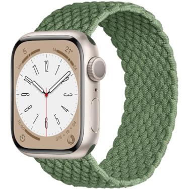 Imagem de OMECKY Pulseira Lace Solo compatível com Apple Watch S9/8/7/6/5/4/3 42/44/45 mm, pulseira esportiva trançada elástica de nylon fofa para iWatch SE, M Cactus