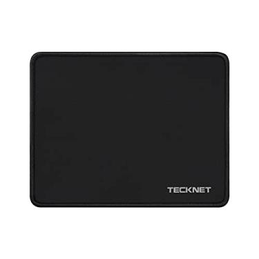Imagem de TECKNET Mouse Pad com Costura Anti-Desgaste, Superfície à Prova D'água e Base de Borracha Antiderrapante, Tapete de Mouse para Jogos, Compatível com Mouse Óptico e Laser - Preto