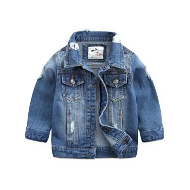 Imagem de Jaqueta de brim básica para bebês meninos com botões e jaqueta jeans, Style2 Lightblue, 24 Months