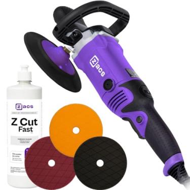 Imagem de Politriz Rotativa 6'' 1650w Eletrica 110 V + Boinas + Polidor Z-Cut Fast Zacs