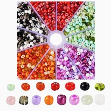 Imagem de Spritewelry 150 g 4 mm contas de semente de vidro para fabricação de joias 6/0 contas de semente multicoloridas contas de pônei mini espaçador contas soltas para amizade pulseira colar brinco