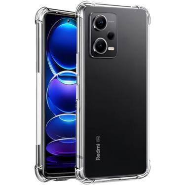 Imagem de Capa Capinha Com Bordas Anti Impacto Para Redmi Note 12 Pro Tela de 6,67 Polegadas - (Bluepink)