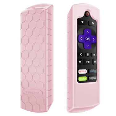 Imagem de CaseBot Capa remota para Roku Voice, Express 3930 (2019)/3900, Premiere+ 3921 (2019)/Premiere 3920, Streaming Stick+ 3810/Stick 3800 Remote, Capa de silicone antiderrapante à prova de choque, areia ro