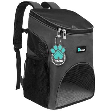 Imagem de (Gray) - Premium Pet Carrier Backpack for Cats and Small Dogs by PetAmi Ventilated Design, Safety Strap, Buckle Support Designed for Travel, Hiking & Outdoor Use