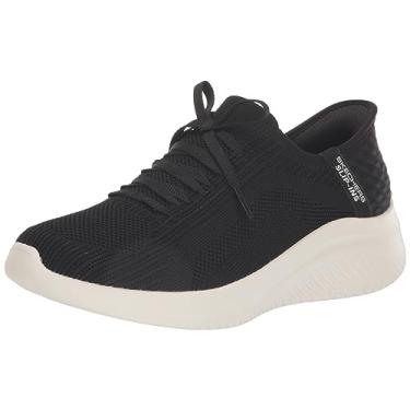 Imagem de Skechers Tênis feminino Hands Free Slip-ins Ultra Flex 3.0 - Brilliant Path, Preto/branco, 10 Wide