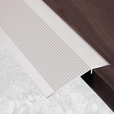 Imagem de Faixa de transição de piso irregular da porta, faixa de transição de piso com 10 cm de largura, barra redutora de limites de rampa de transição de alumínio, para pisos de madeira/laminado/vi