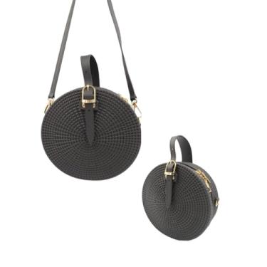 Imagem de Bolsa Silicone Redonda Reforçada Tiracolo Ombro Casual Praia (Preto)