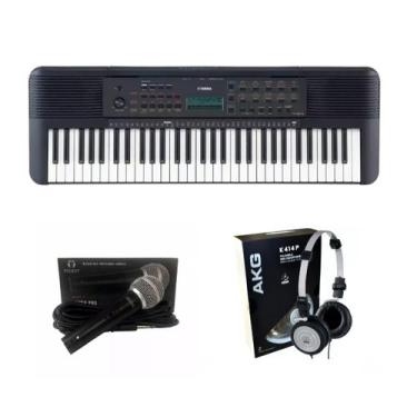Imagem de Kit Teclado Yamaha PSRE273 Portátil Microfone e Fone K414