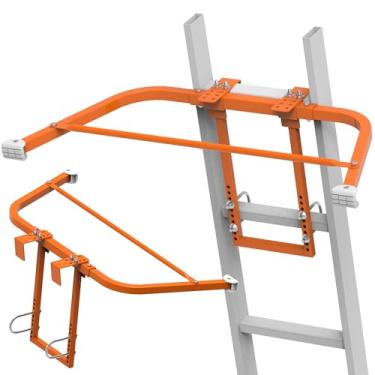 Imagem de Estabilizador de escada para proteção de calha de telhado e parede, acessório de estabilizador de guindaste de escada estendida, suporte de escada de aço com suporte de escada de aço/suporte de escada