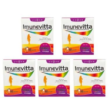 Imagem de Kit 5 Imunevitta Mulher De A A Zinco 60 Cápsulas.