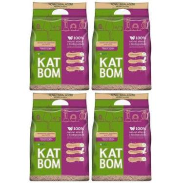 Imagem de 4 Kat Bom Natural Granulado Sanitário para Gatos - 3kg - Katbom
