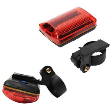 Imagem de Lanterna Bike Sinalizador Traseiro Farol 5 Leds Vermelha Luz Iluminaçã