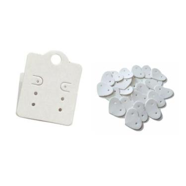 Imagem de Kit 100 Tag Para Brincos 3 Pares + 100 Tag Coração Branco - Porto Gera