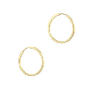 Imagem de Brinco Argola Redonda Fio Quadrado 1.1 Ouro 18k 750 - JOIE JOIAS FINAS